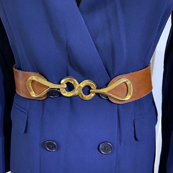 Vintage wide leather belt - Picture 4 of 9